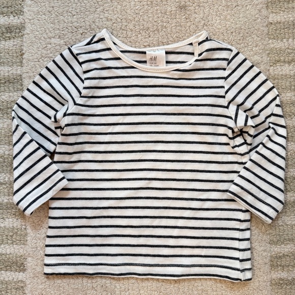 H&M Black And White Striped Baby Shirt - Picture 4 of 6
